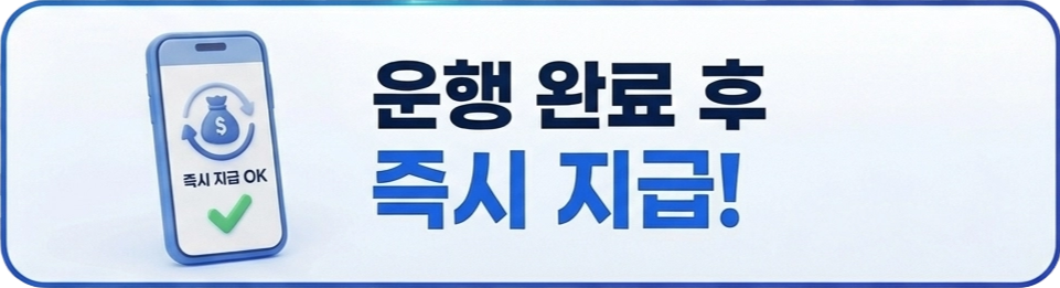 대리기사 - 운행 완료 후 즉시 지급